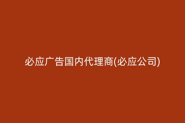 必应广告国内代理商(必应公司)