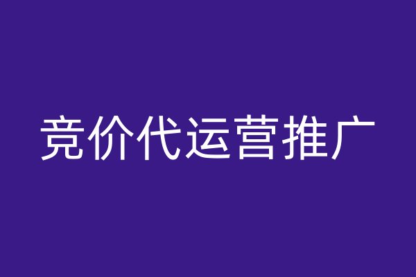 竞价代运营推广