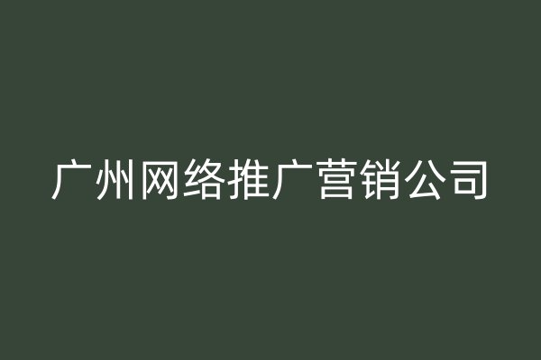 广州网络推广营销公司