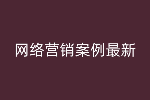 网络营销案例最新
