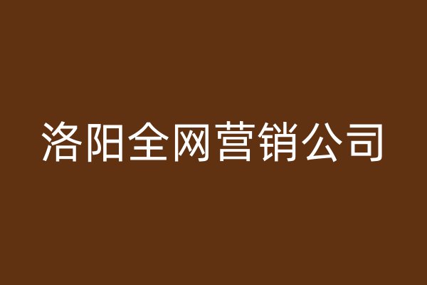 洛阳全网营销公司