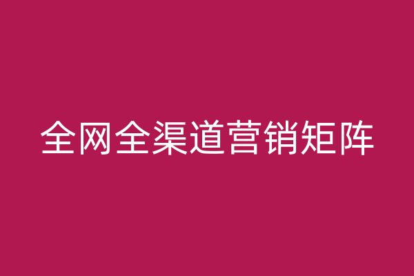 全网全渠道营销矩阵