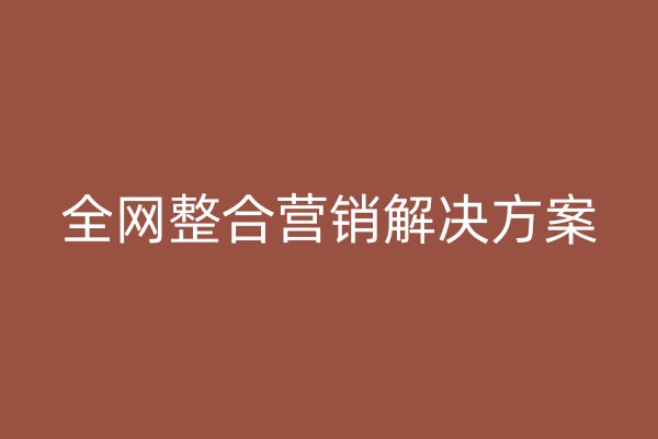 全网整合营销解决方案