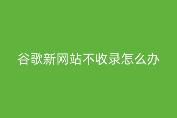 谷歌新网站不收录怎么办