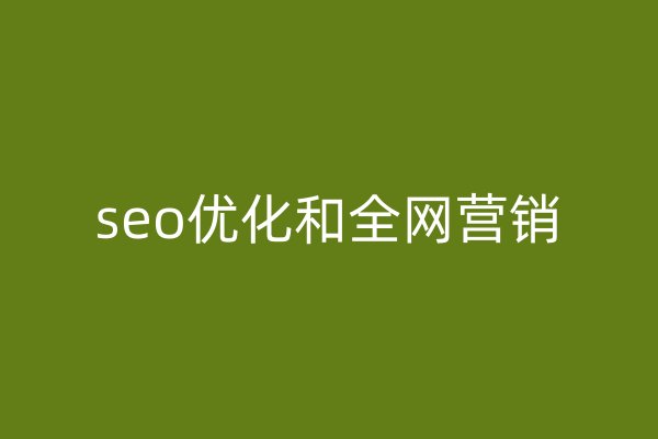 seo优化和全网营销