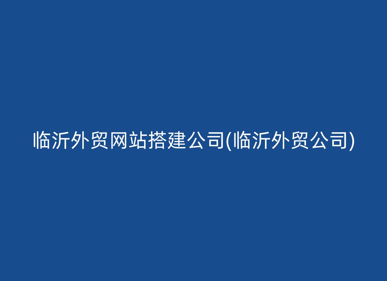 临沂外贸网站搭建公司(临沂外贸公司)